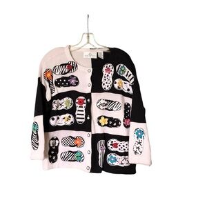 🌵Vintage Design Options By Philip And Jane Gordon Flip Flop Sweater L🌵